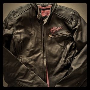 Black leather Harley Davidson jacket